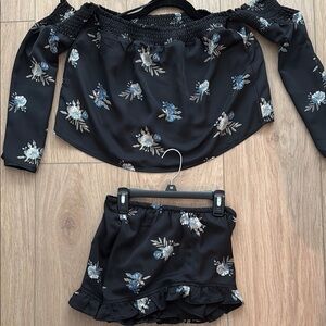 Floral Off-Shoulder Top and Skirt Set